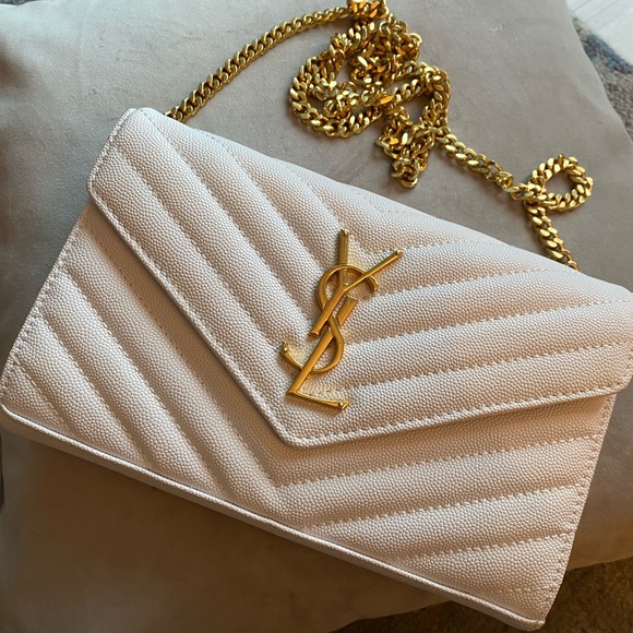 Handbags - White/Gold Designer Bag